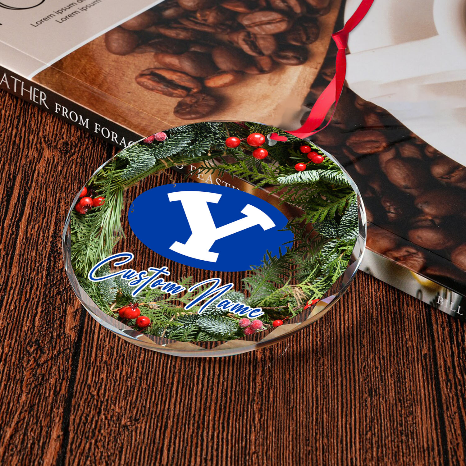 Sportswearmerch BYU Cougars NCAA x Christmas Glass Ornament Gift For Fans