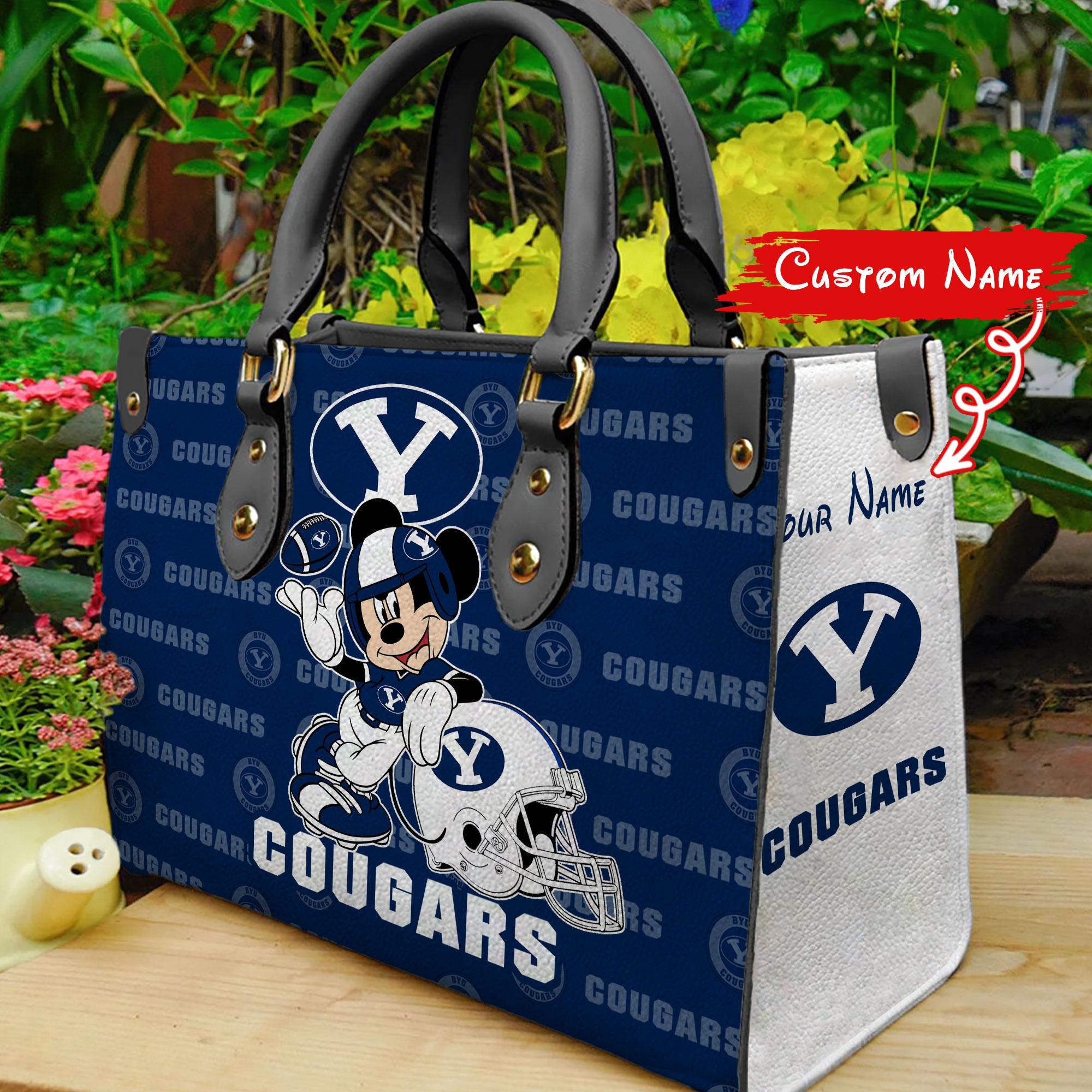 Sportswearmerch BYU Cougars NCAA x Mickey Women Leather Handbag For Fan