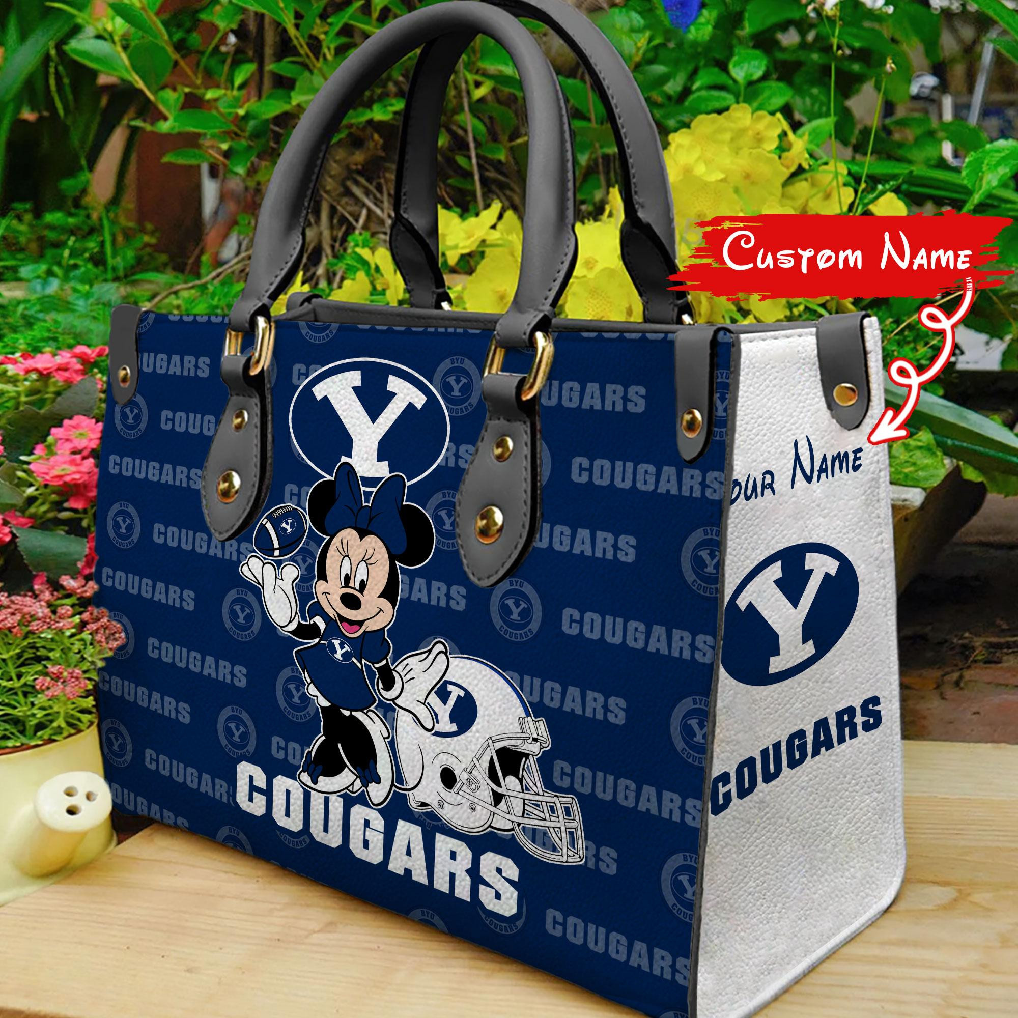 Sportswearmerch BYU Cougars NCAA x Minnie Women Leather Handbag For Fan