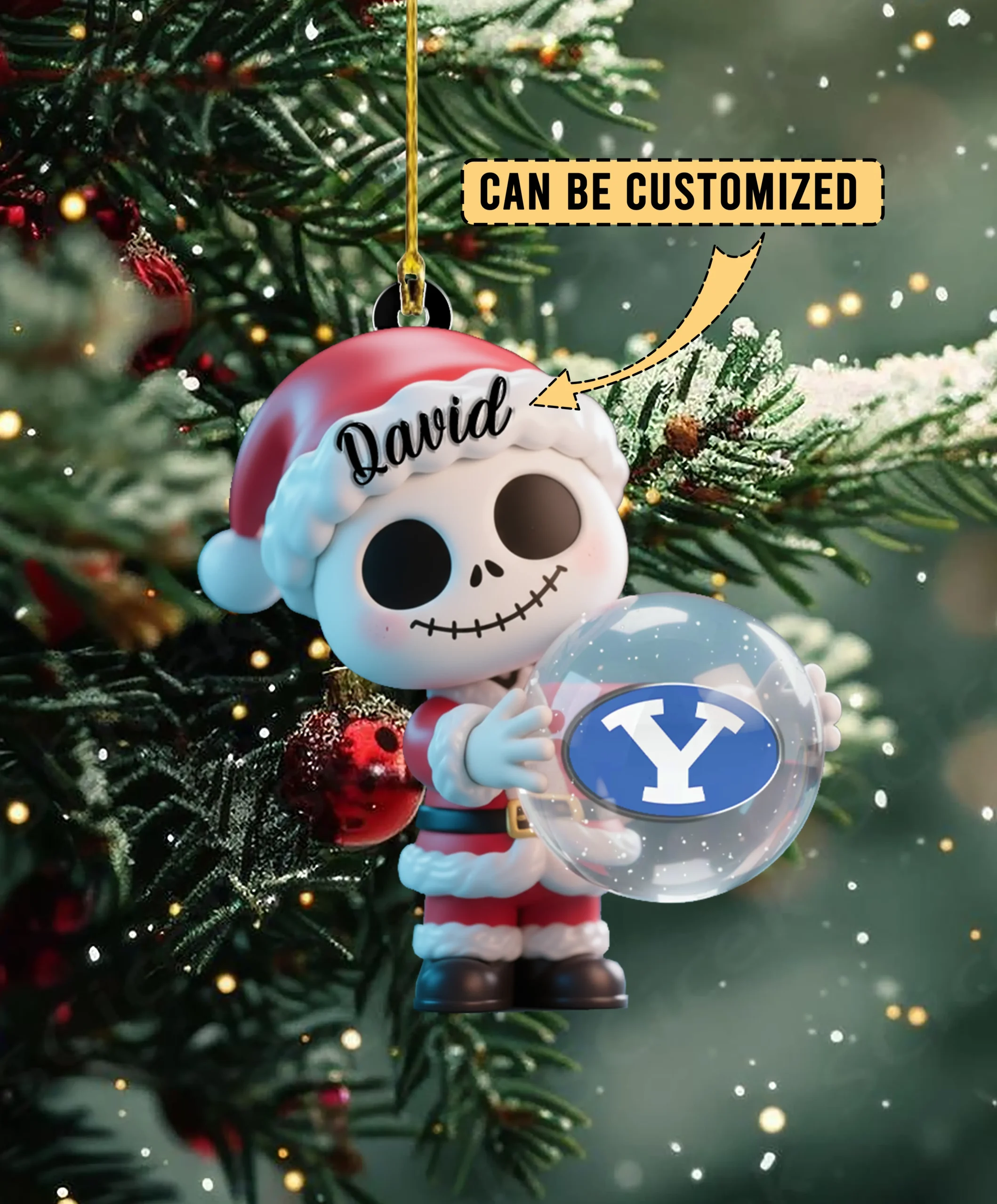 Sportswearmerch BYU Cougars NCAA x The Nightmare Before Christmas Acrylic Ornament Gift For Fans