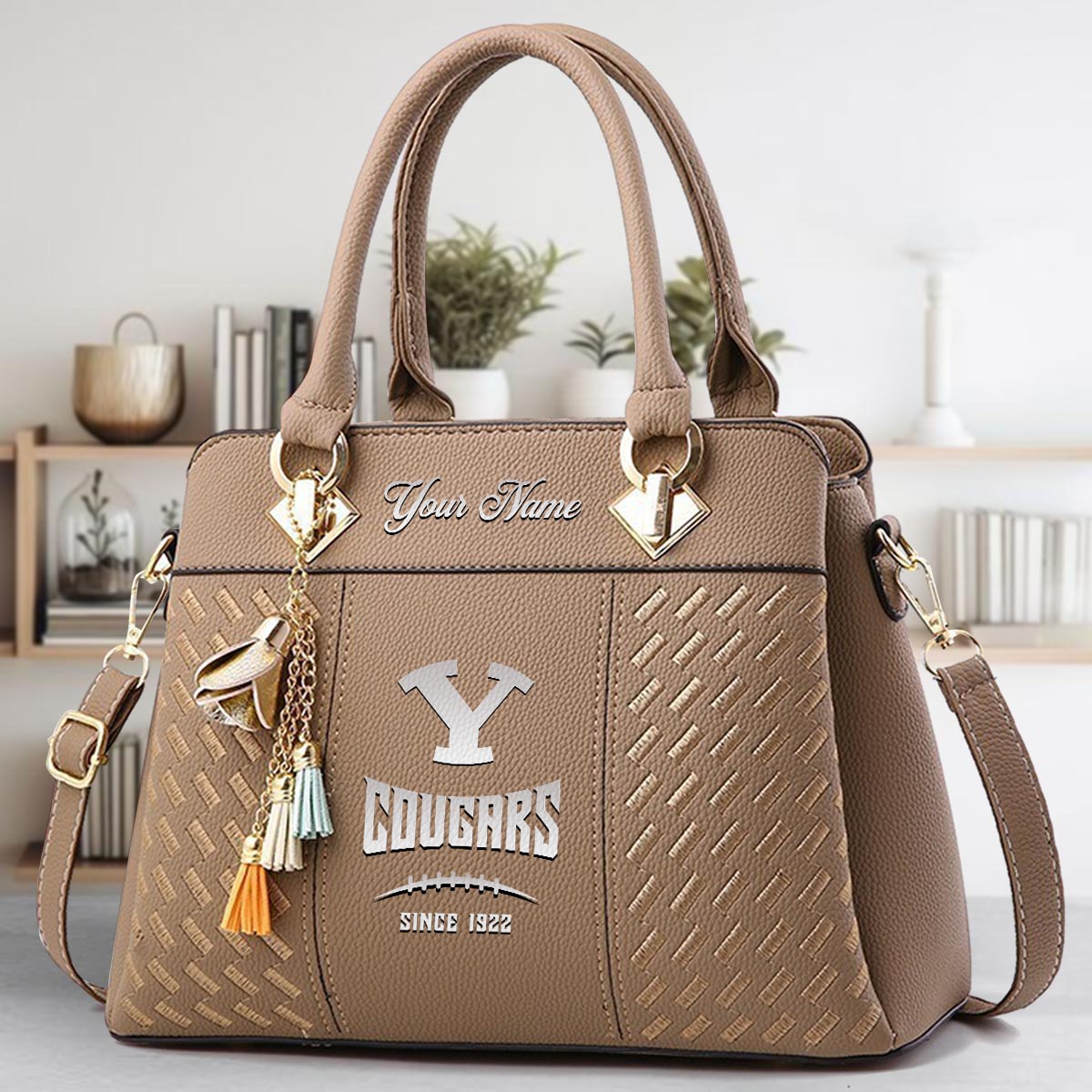 Sportswearmerch BYU Cougars NCAA Zip Leather Handbag For Fan