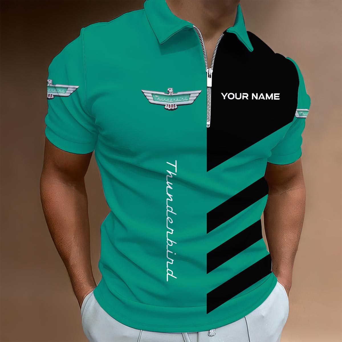 Sportswearmerch Cadillac Car Lapel Zip Polo Shirt For Fan