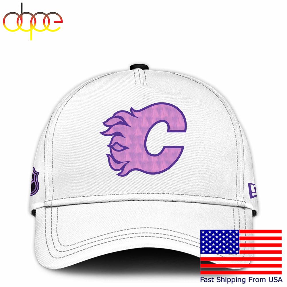 Sportswearmerch Calgary Flames NHL Fight Cancer Supporters Classic Cap For Fan