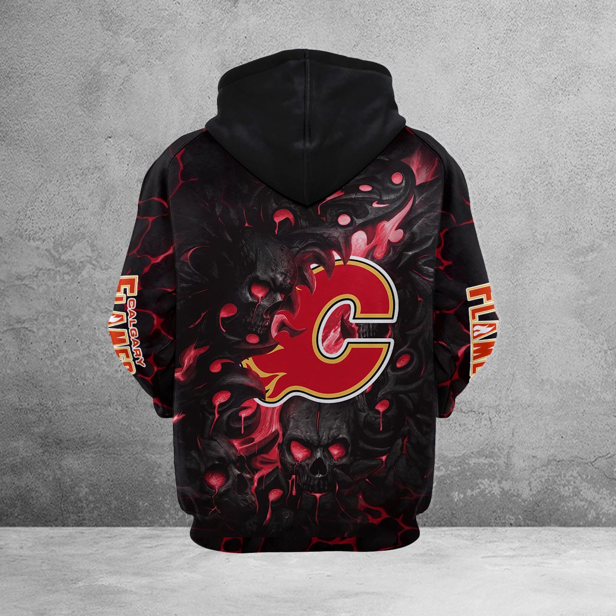 Sportswearmerch Calgary Flames NHL Lava Skull Hoodie For Fan