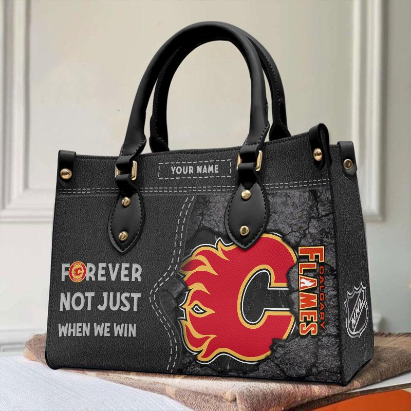 Sportswearmerch Calgary Flames NHL Leather Handbag For Fan