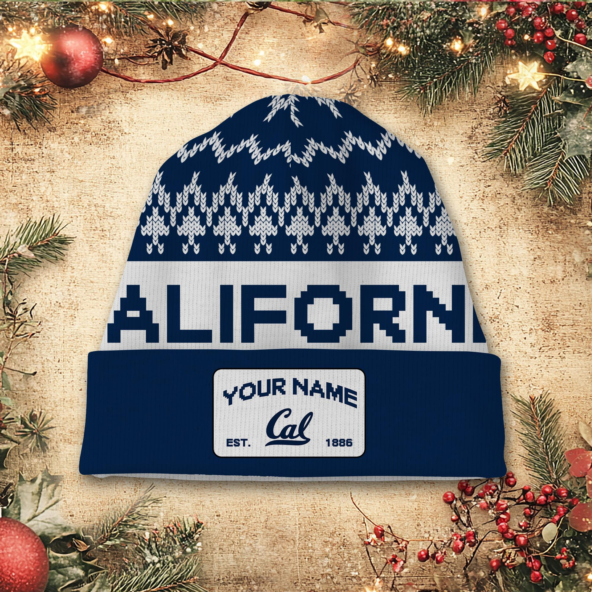 Sportswearmerch California Golden Bears NCAA Christmas Beanie Hat For Fan