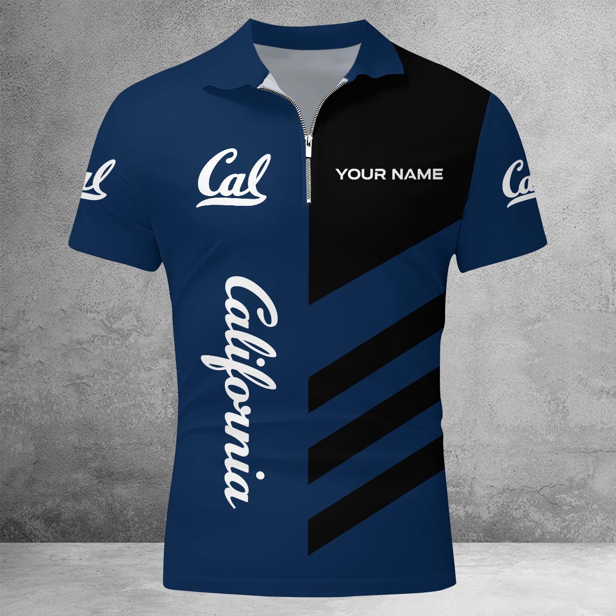 Sportswearmerch California Golden Bears NCAA Lapel Zip Polo Shirt For Fan