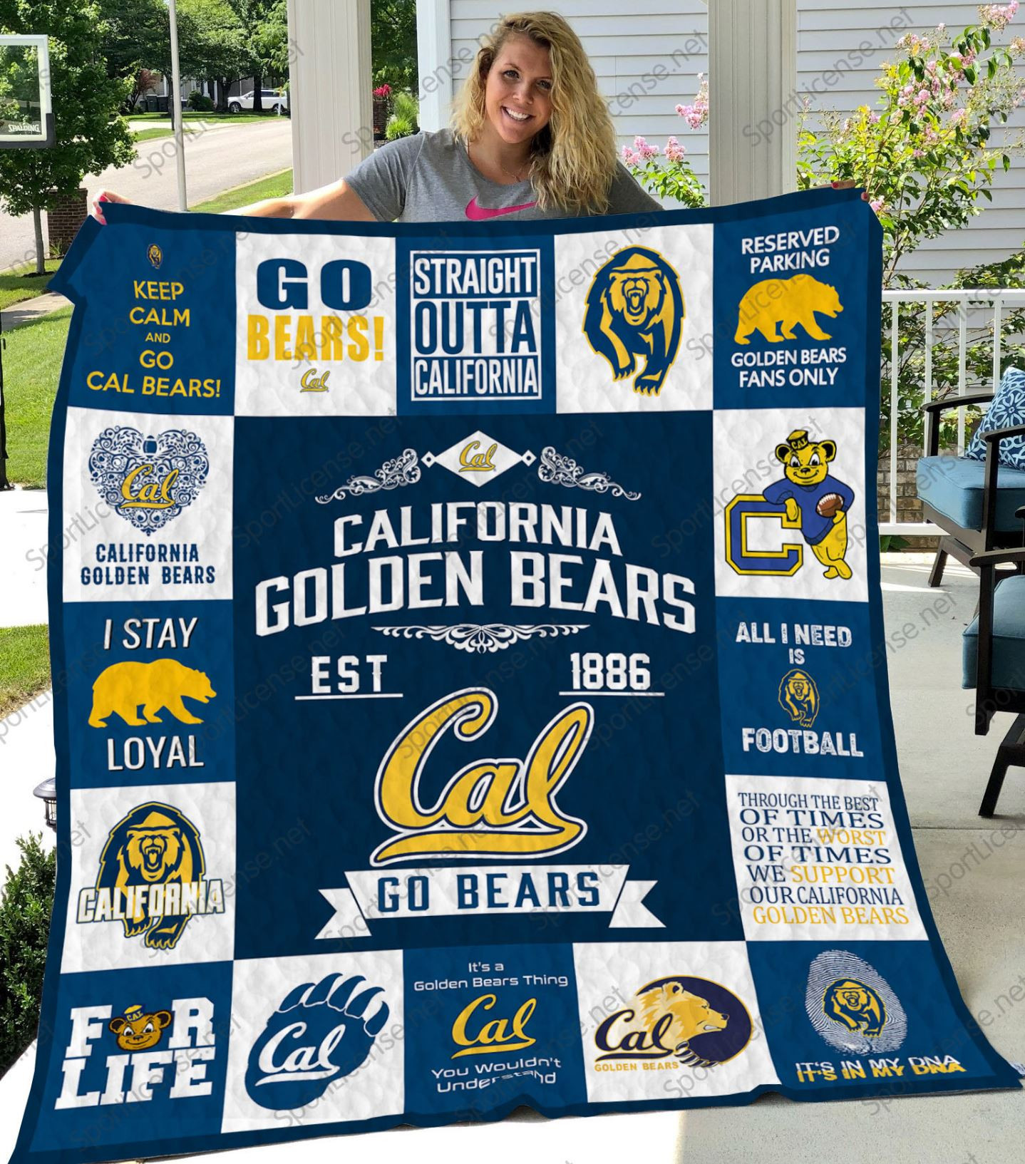 Sportswearmerch California Golden Bears NCAA Quilt Blanket For Fan