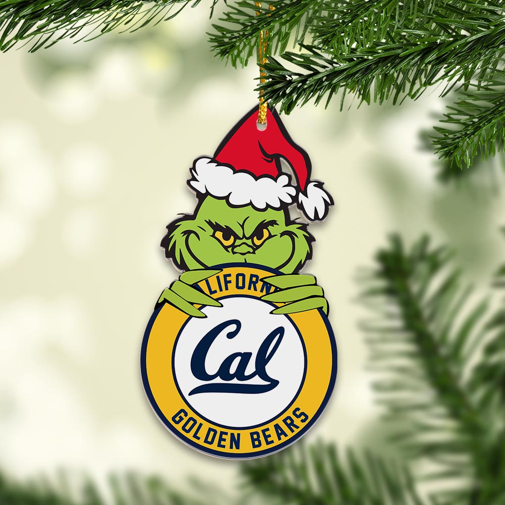 Sportswearmerch California Golden Bears NCAA x Grinch Christmas Acrylic Ornament For Fans