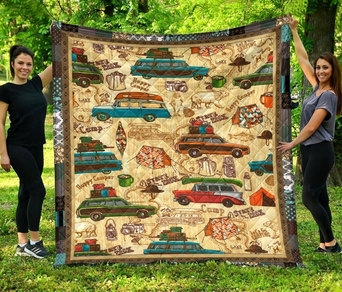 Sportswearmerch Camping Lovers Quilt Blanket Blanket For Fan