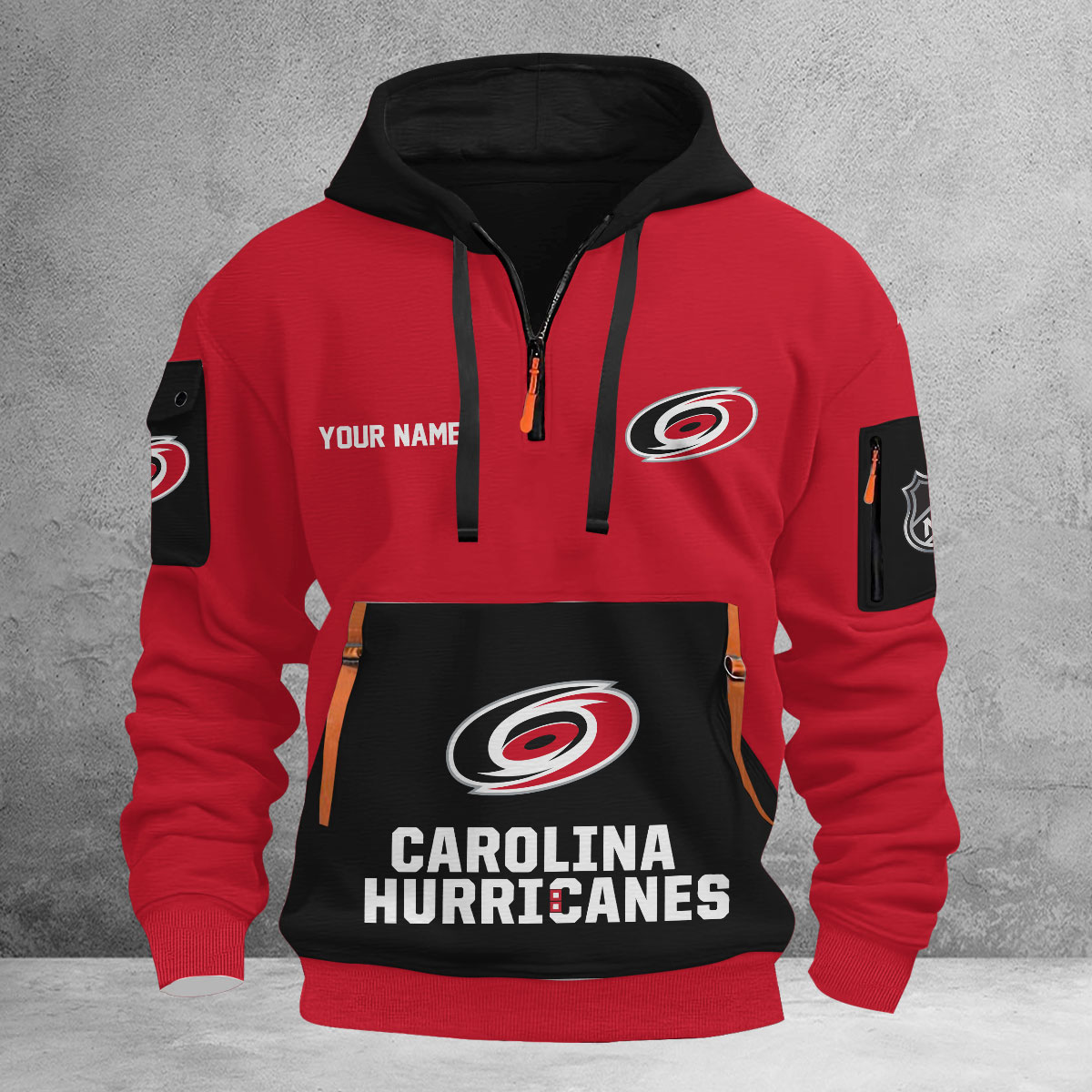 Sportswearmerch Carolina Hurricanes NHL Half Zip Hoodie Personalized For Fan