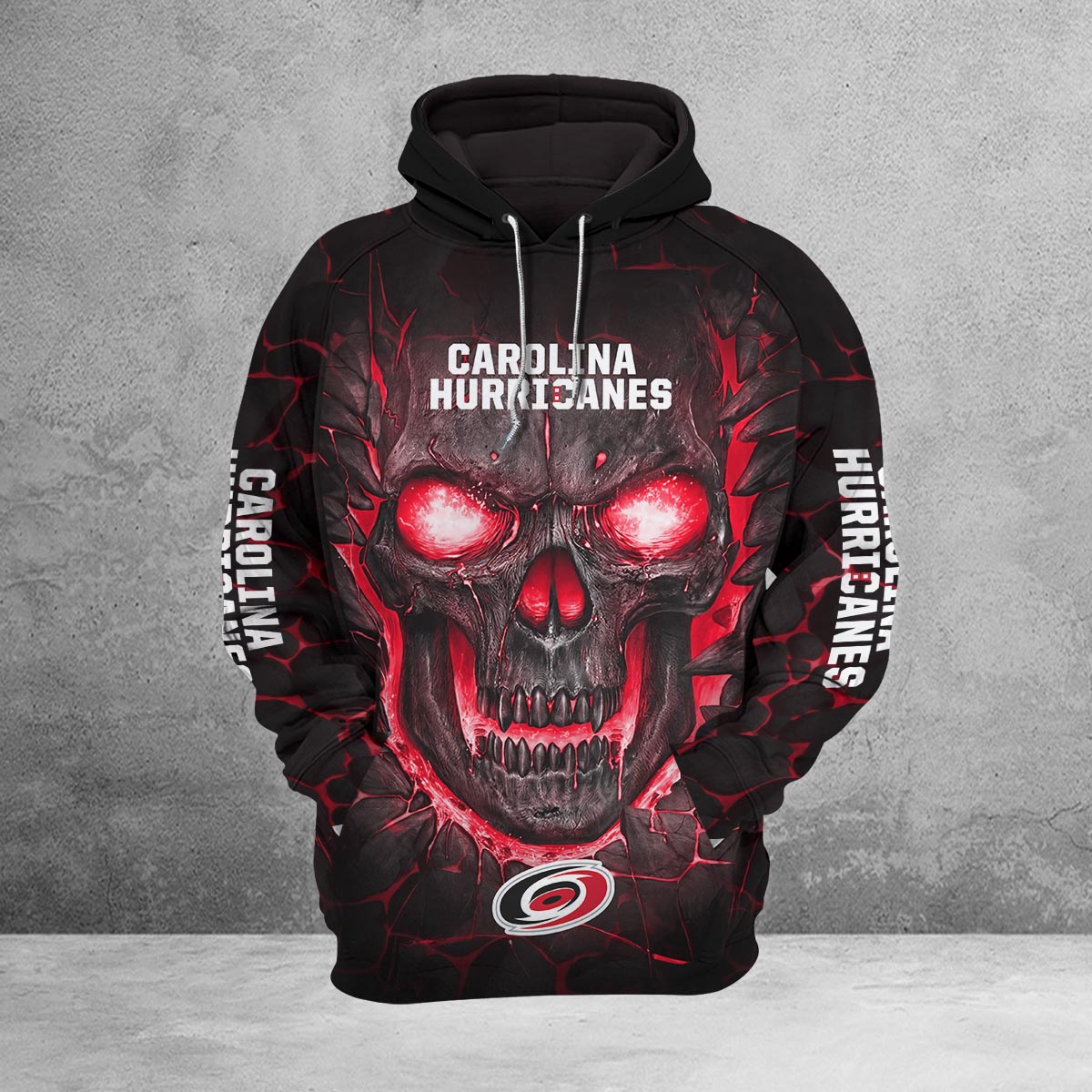 Sportswearmerch Carolina Hurricanes NHL Lava Skull Hoodie For Fan