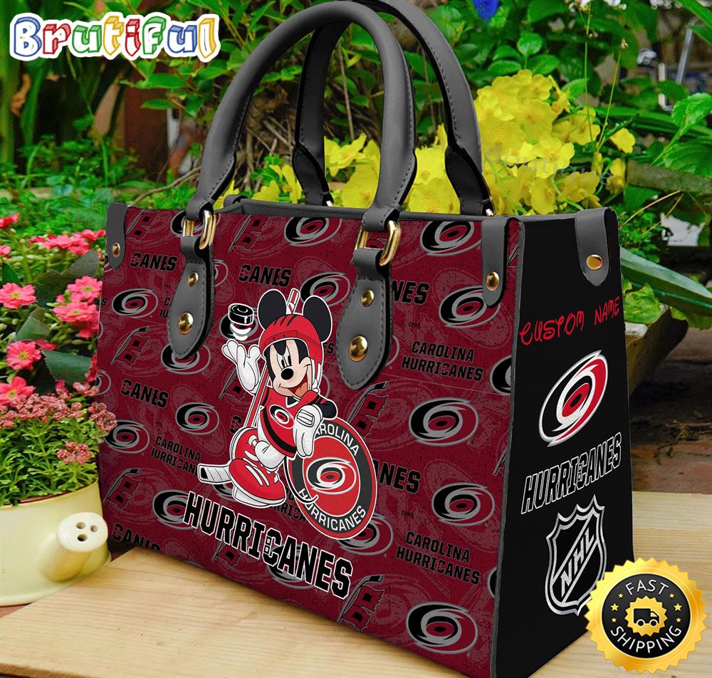 Sportswearmerch Carolina Hurricanes NHL x Mickey Leather Handbag For Fan