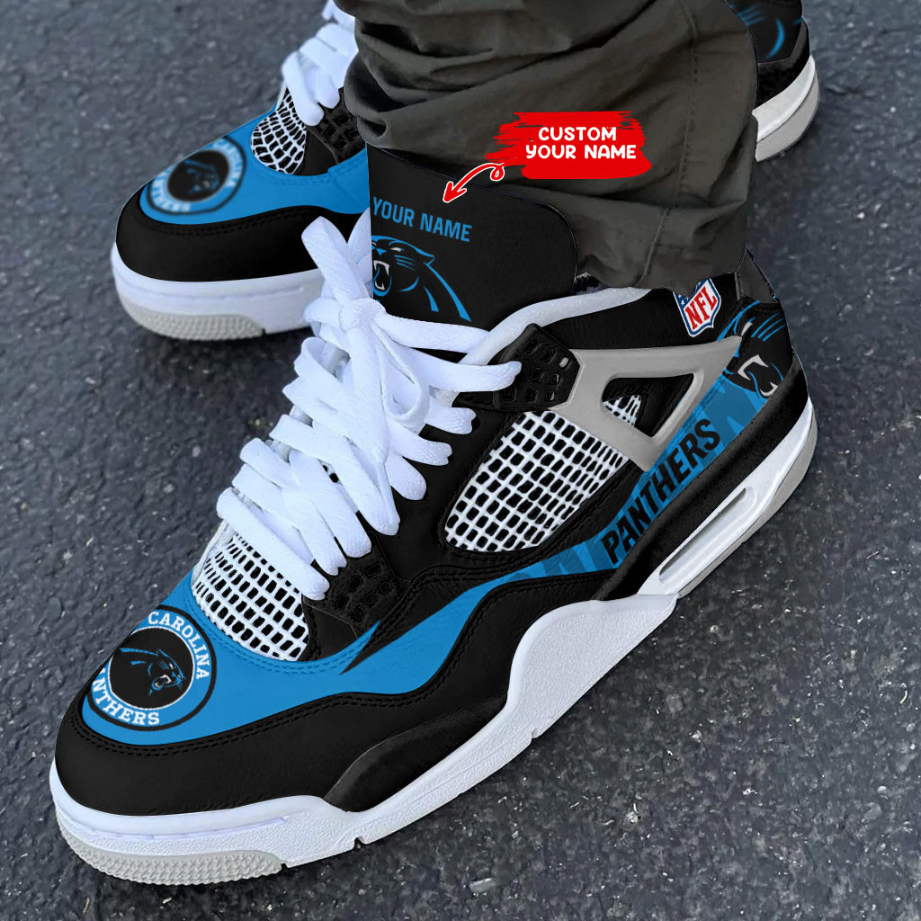 Sportswearmerch Carolina Panthers NFL Air Jordan 4 Sneaker AJ4 Sneakers Shoes For Men And Women