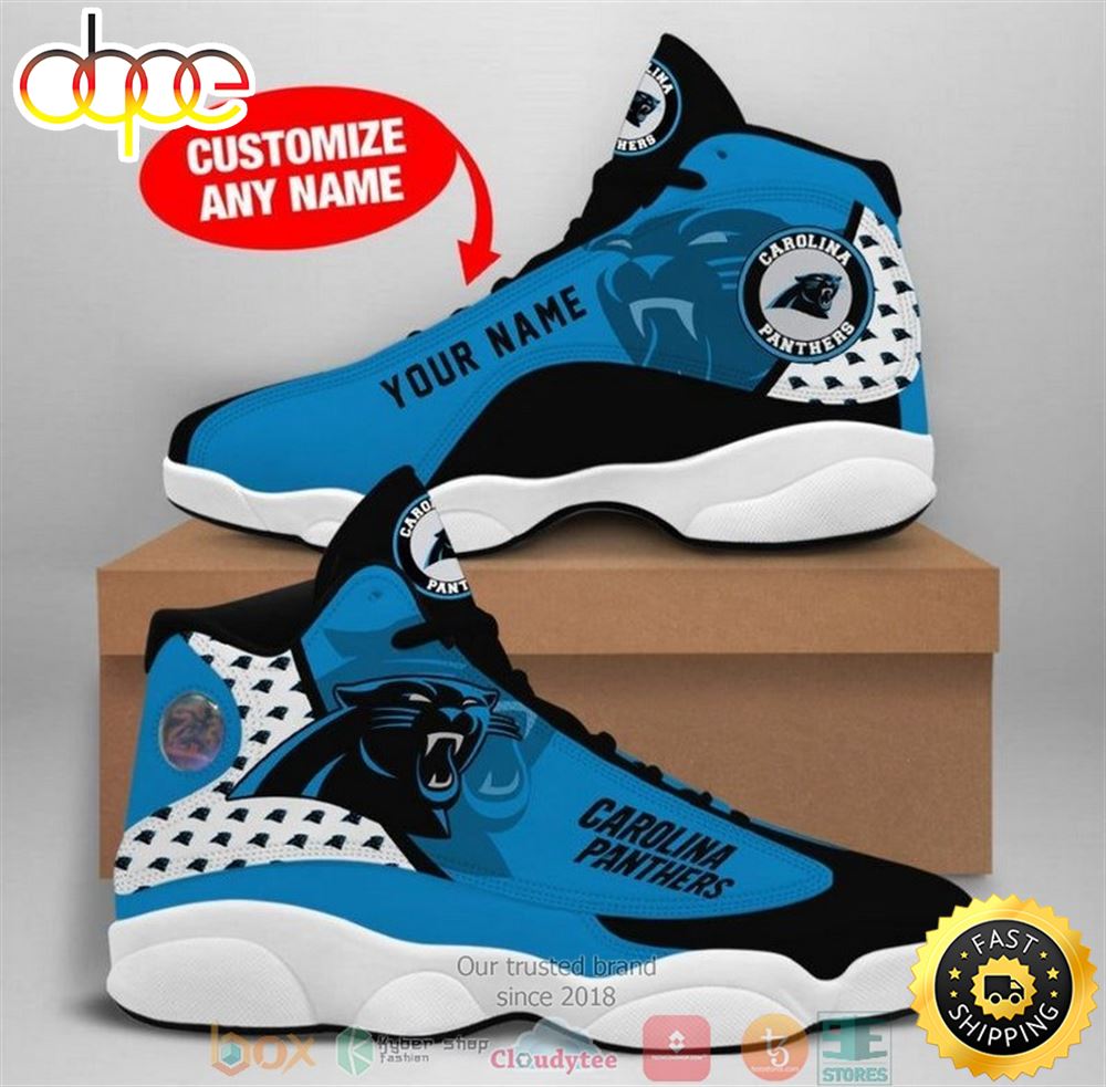 Sportswearmerch Carolina Panthers NFL Big Logo Football 4 AJ13 Sneakers Shoes For Men And Women