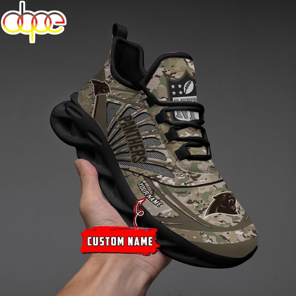 Sportswearmerch Carolina Panthers NFL Camo Veteran Day Max Soul Shoes Sneakers For Men And Women
