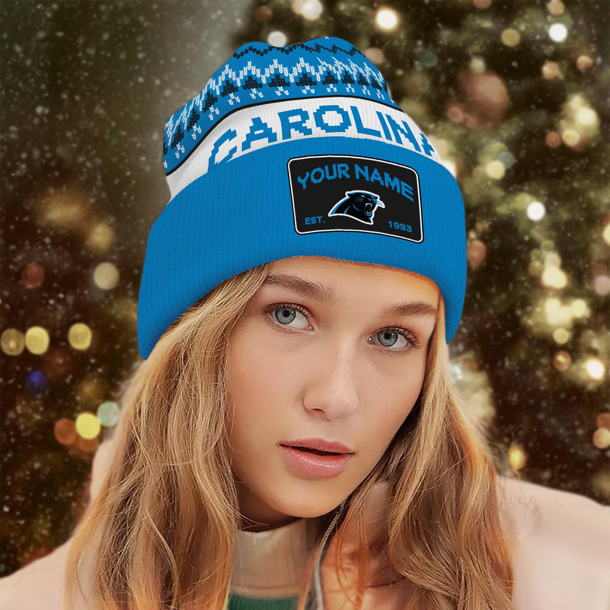 Sportswearmerch Carolina Panthers NFL Christmas Beanie Hat For Fan