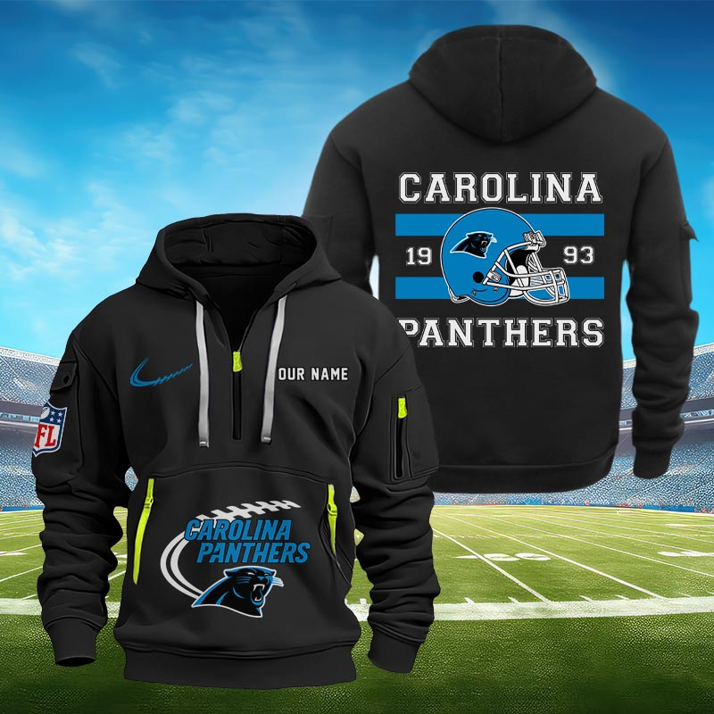 Sportswearmerch Carolina Panthers NFL Half Zip Hoodie Personalized For Fan