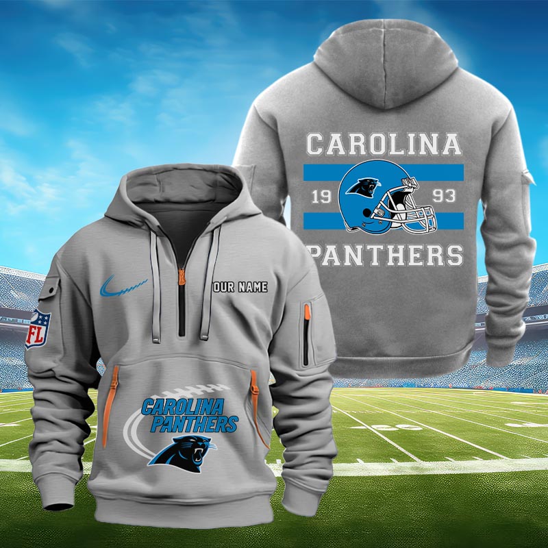 Sportswearmerch Carolina Panthers NFL Half Zip Hoodie Personalized For Fan