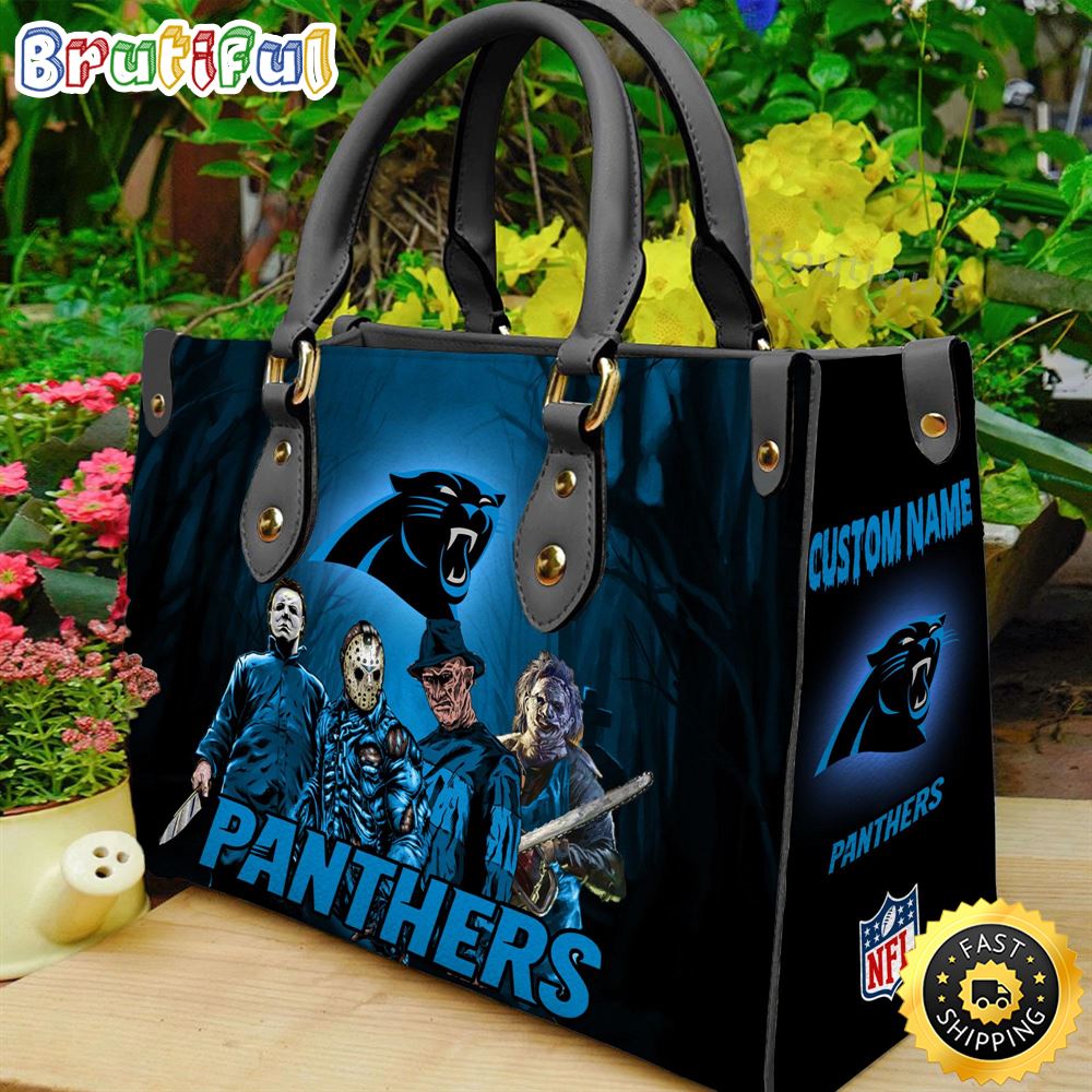 Sportswearmerch Carolina Panthers NFL Halloween Leather Handbag For Fan
