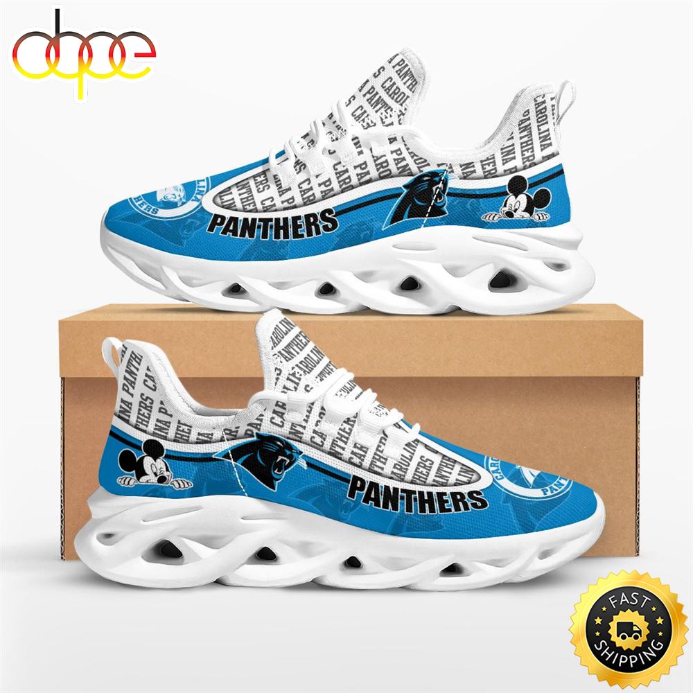 Sportswearmerch Carolina Panthers NFL Mickey Mouse Max Soul Shoes Sneakers For Men And Women