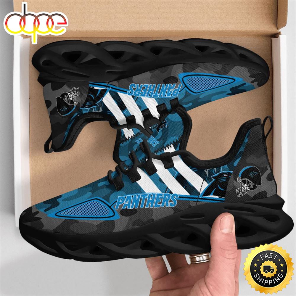 Sportswearmerch Carolina Panthers NFL Military Camouflage Max Soul Shoes Sneakers For Men And Women