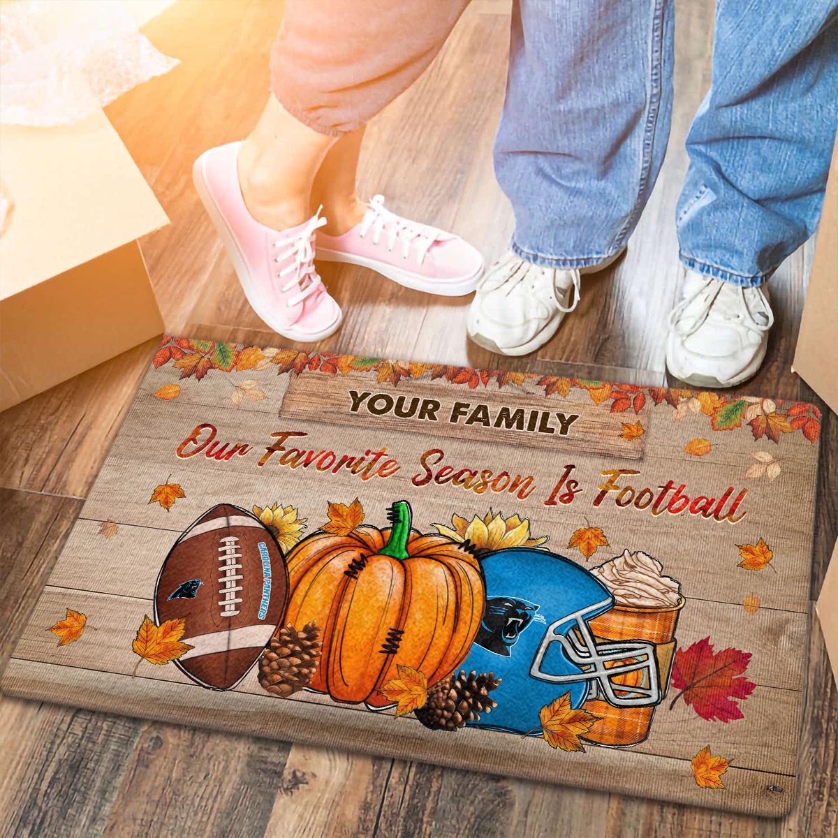 Sportswearmerch Carolina Panthers NFL Our Favorite Season is Football Doormat For Fan