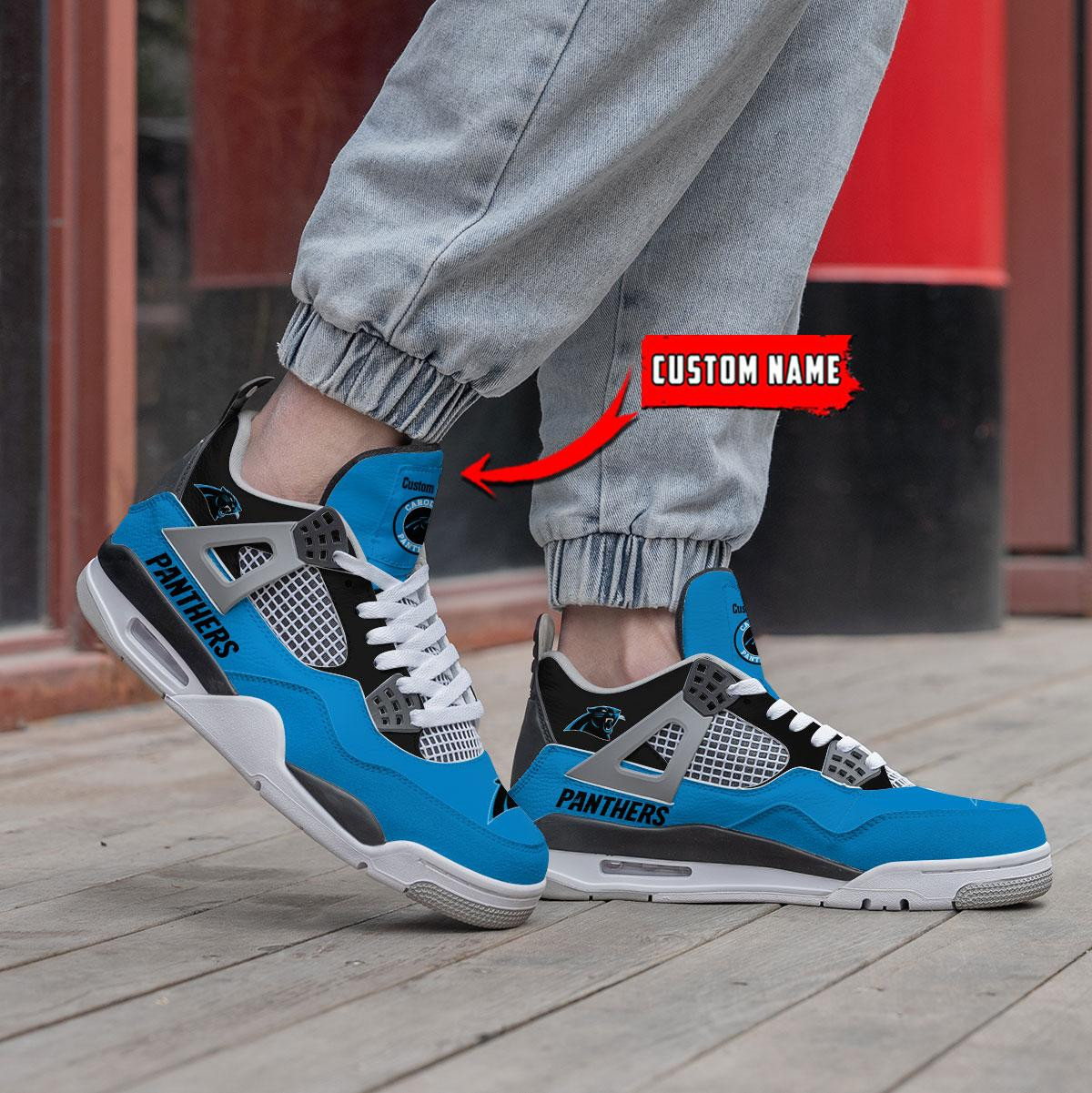 Sportswearmerch Carolina Panthers NFL Personalized Air Jordan 4 SnAJ4 Sneakers Shoes For Men And Women