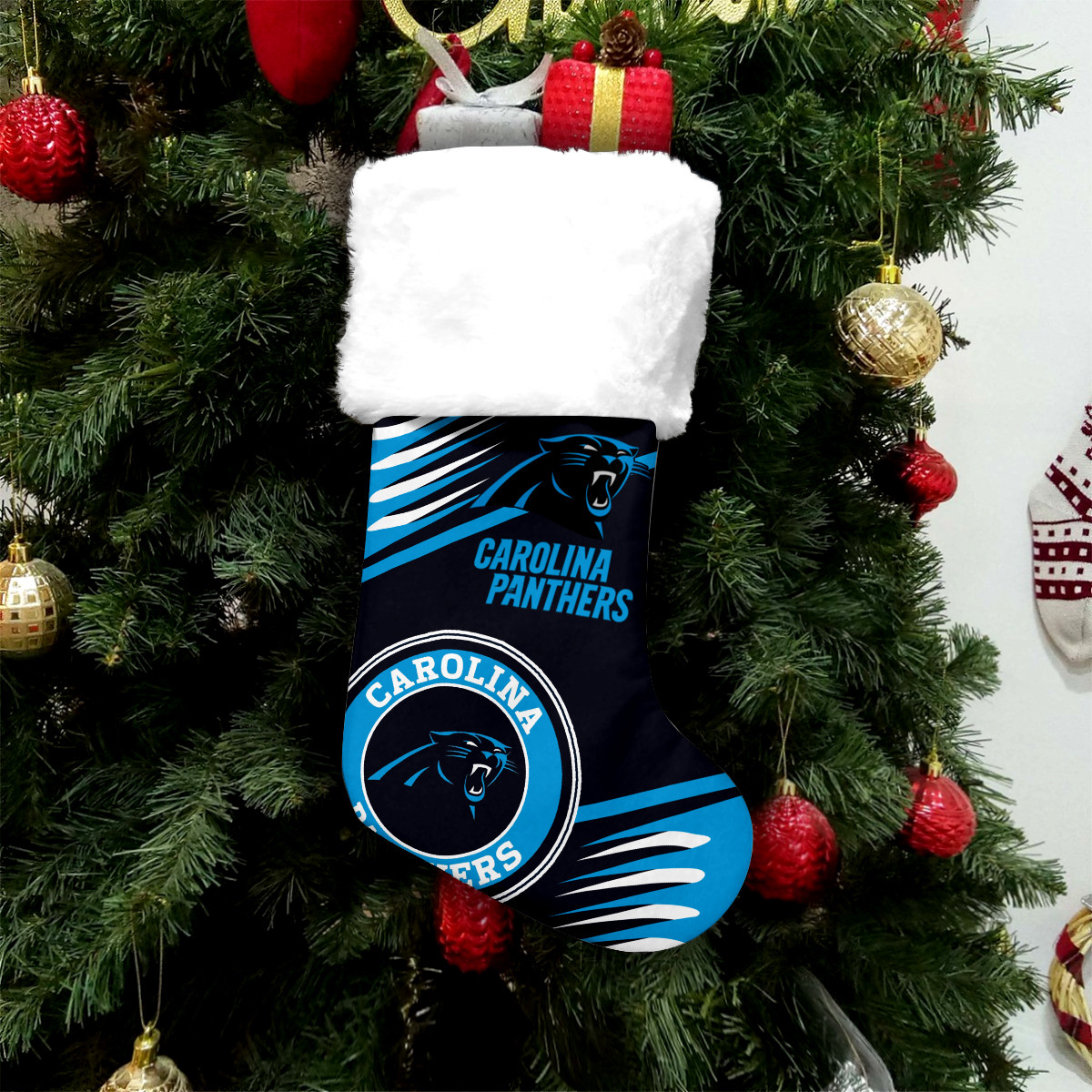 Sportswearmerch Carolina Panthers NFL Personalized Christmas Socks For Fan