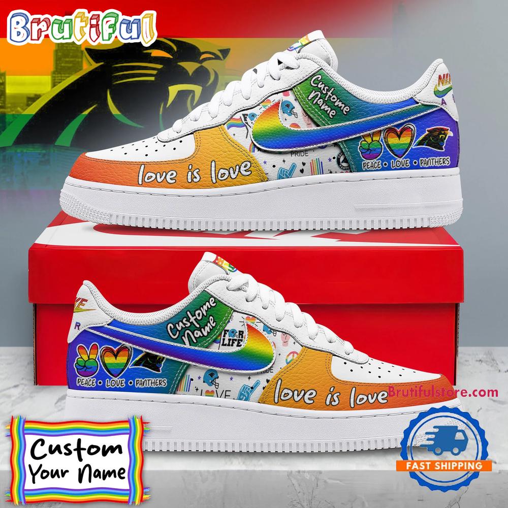 Sportswearmerch Carolina Panthers NFL Pride Peace Love Panthers Custom Air Low-Top Shoes For Men And Women