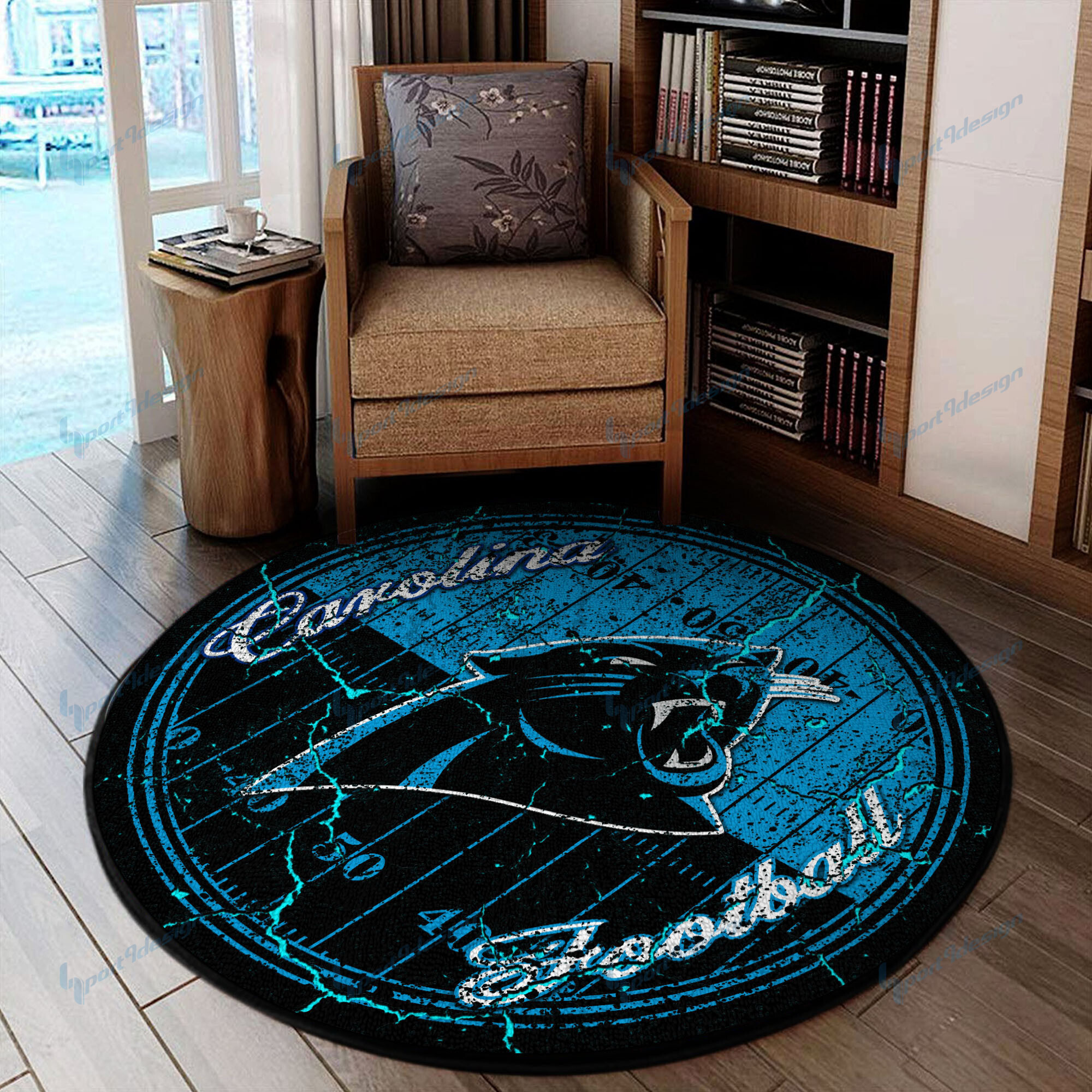 Sportswearmerch Carolina Panthers NFL Round Rug For Fan