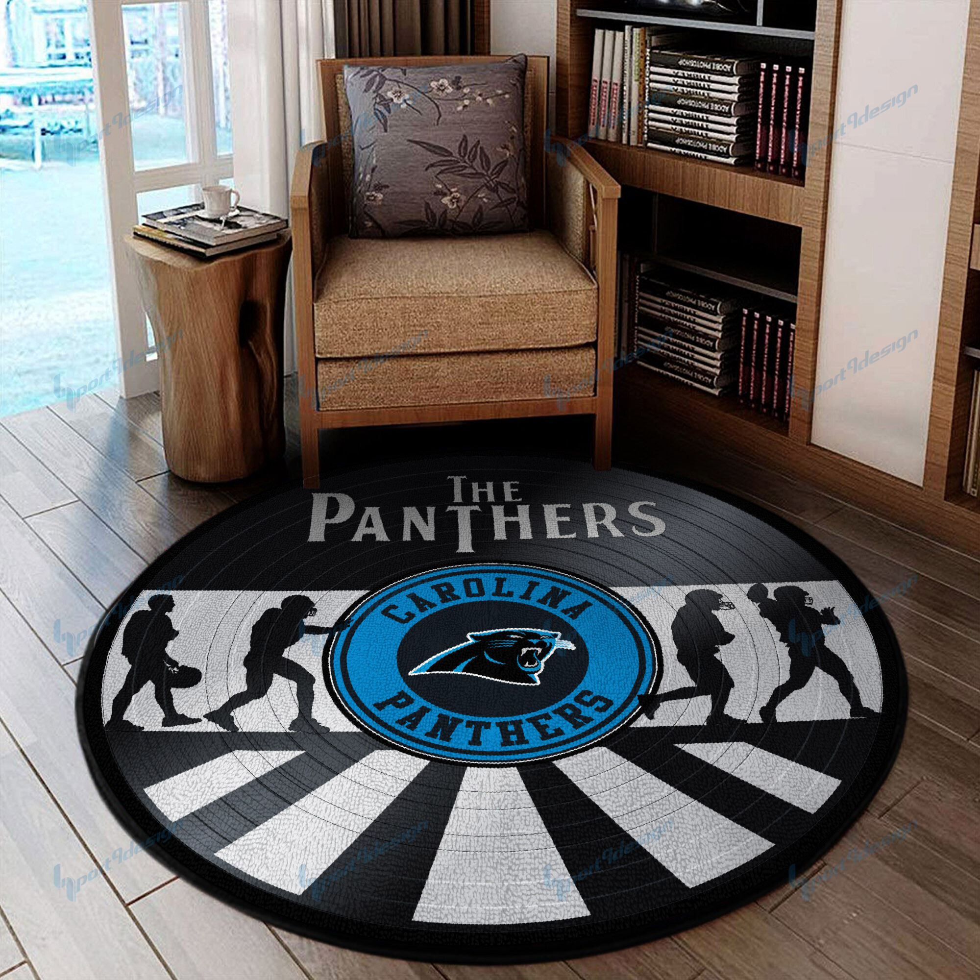Sportswearmerch Carolina Panthers NFL Round Rug For Fan
