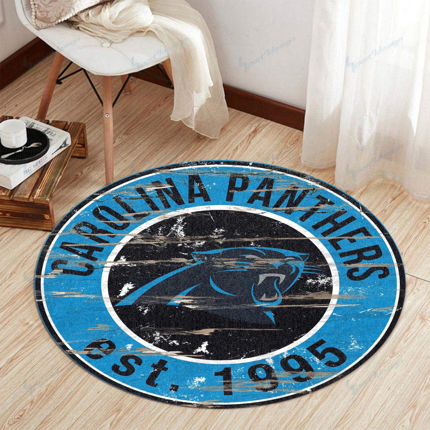 Sportswearmerch Carolina Panthers NFL Round Rug For Fan