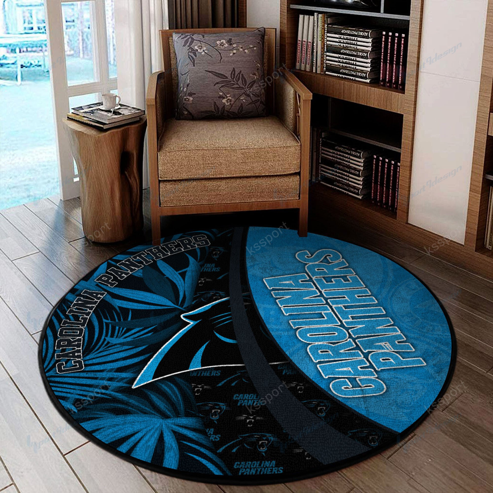 Sportswearmerch Carolina Panthers NFL Round Rug For Fan