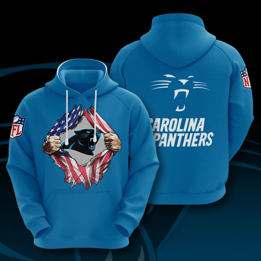 Sportswearmerch Carolina Panthers NFL Tearing Open Logo Personalized Hoodie For Fan
