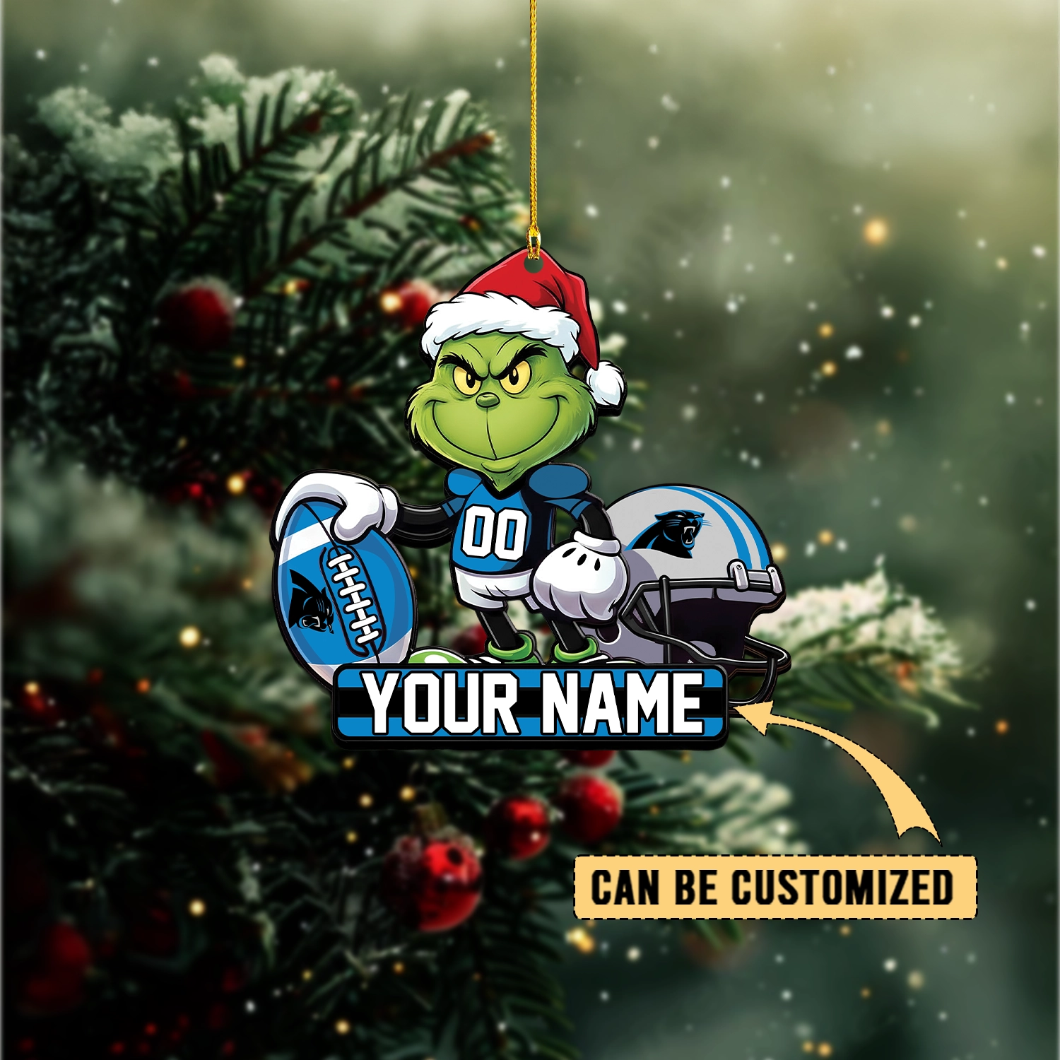 Sportswearmerch Carolina Panthers NFL The Grinch x Christmas Acrylic Ornament Gift For Fan