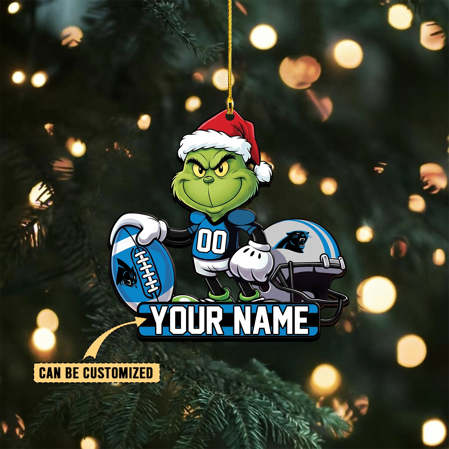 Sportswearmerch Carolina Panthers NFL The Grinch x Christmas Acrylic Ornament Gift For Fan