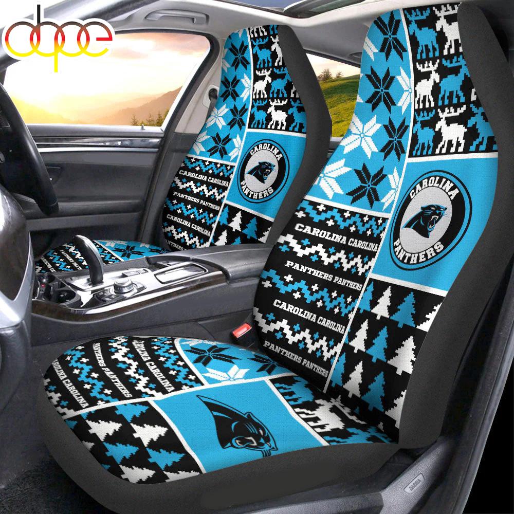 Sportswearmerch Carolina Panthers NFL Ugly Christmas Car Seat Covers For Fan