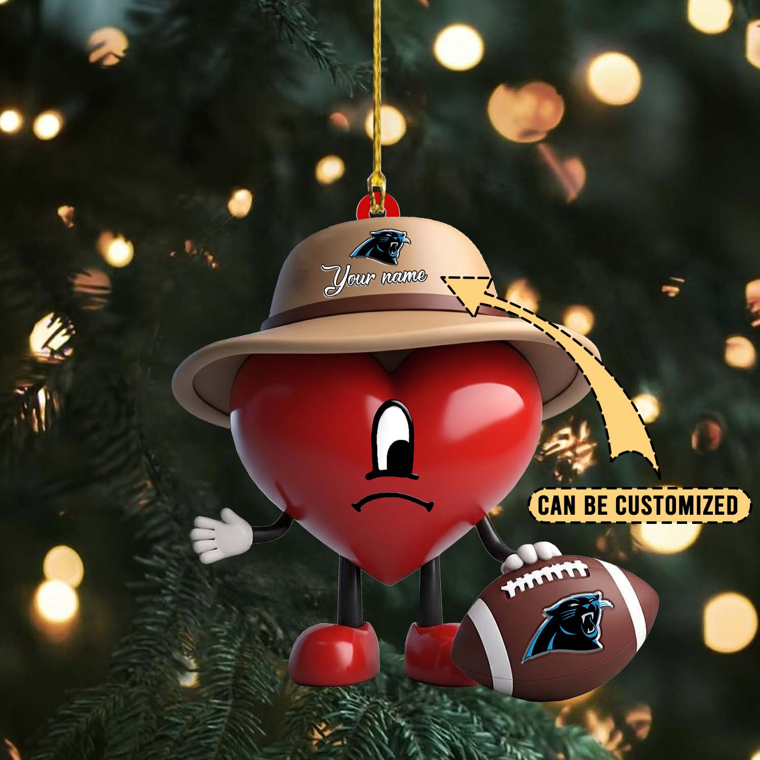 Sportswearmerch Carolina Panthers NFL x Bad Bunny Acrylic Ornament Gift For Fans