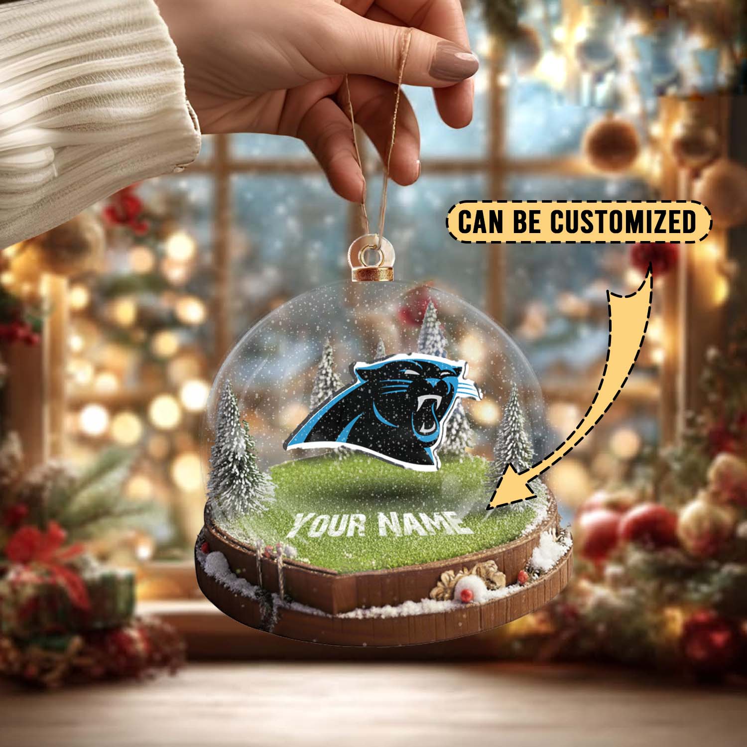 Sportswearmerch Carolina Panthers NFL x Christmas Acrylic Ornament Gift For Fans
