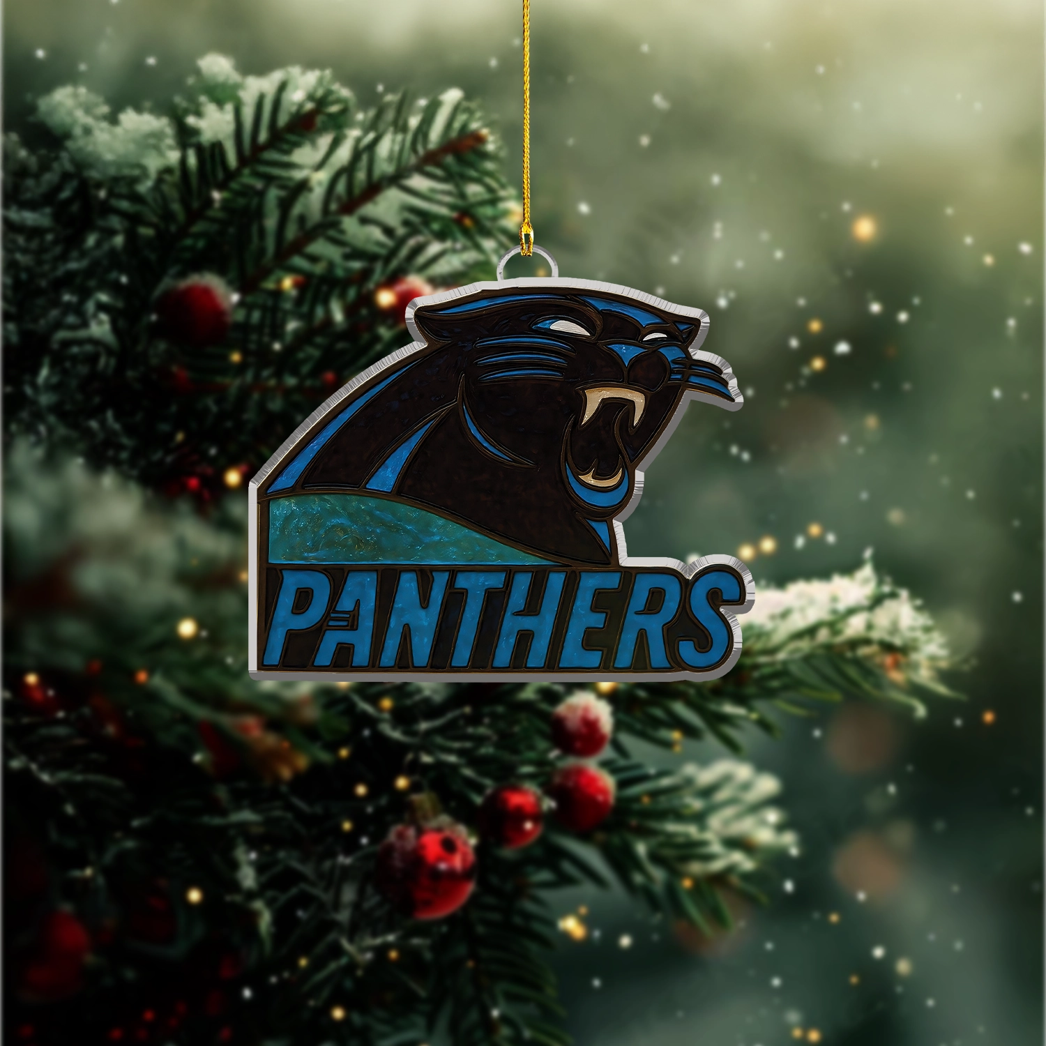 Sportswearmerch Carolina Panthers NFL x Christmas Acrylic Ornament Gift For Fans