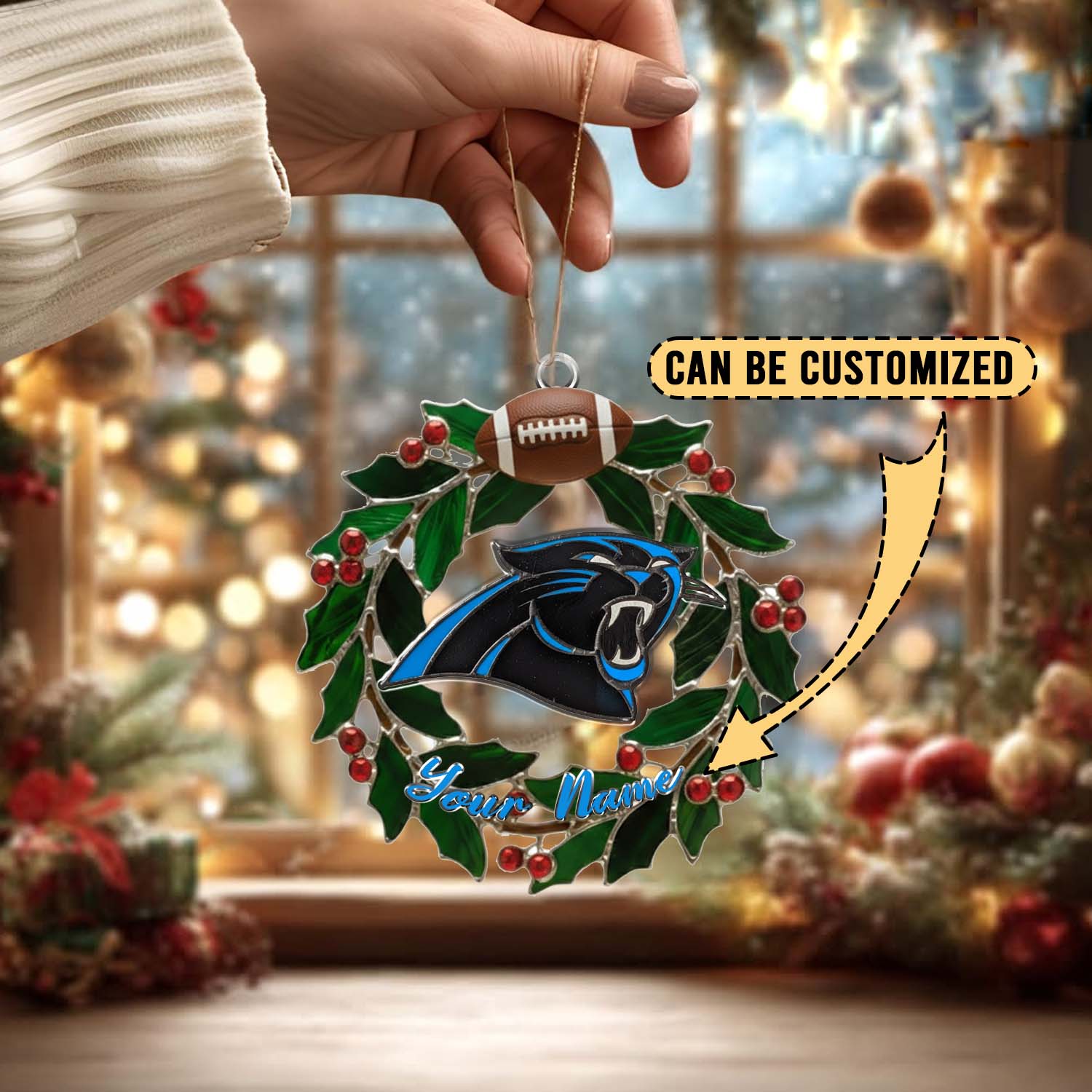 Sportswearmerch Carolina Panthers NFL x Christmas Acrylic Ornament Gift For Fans