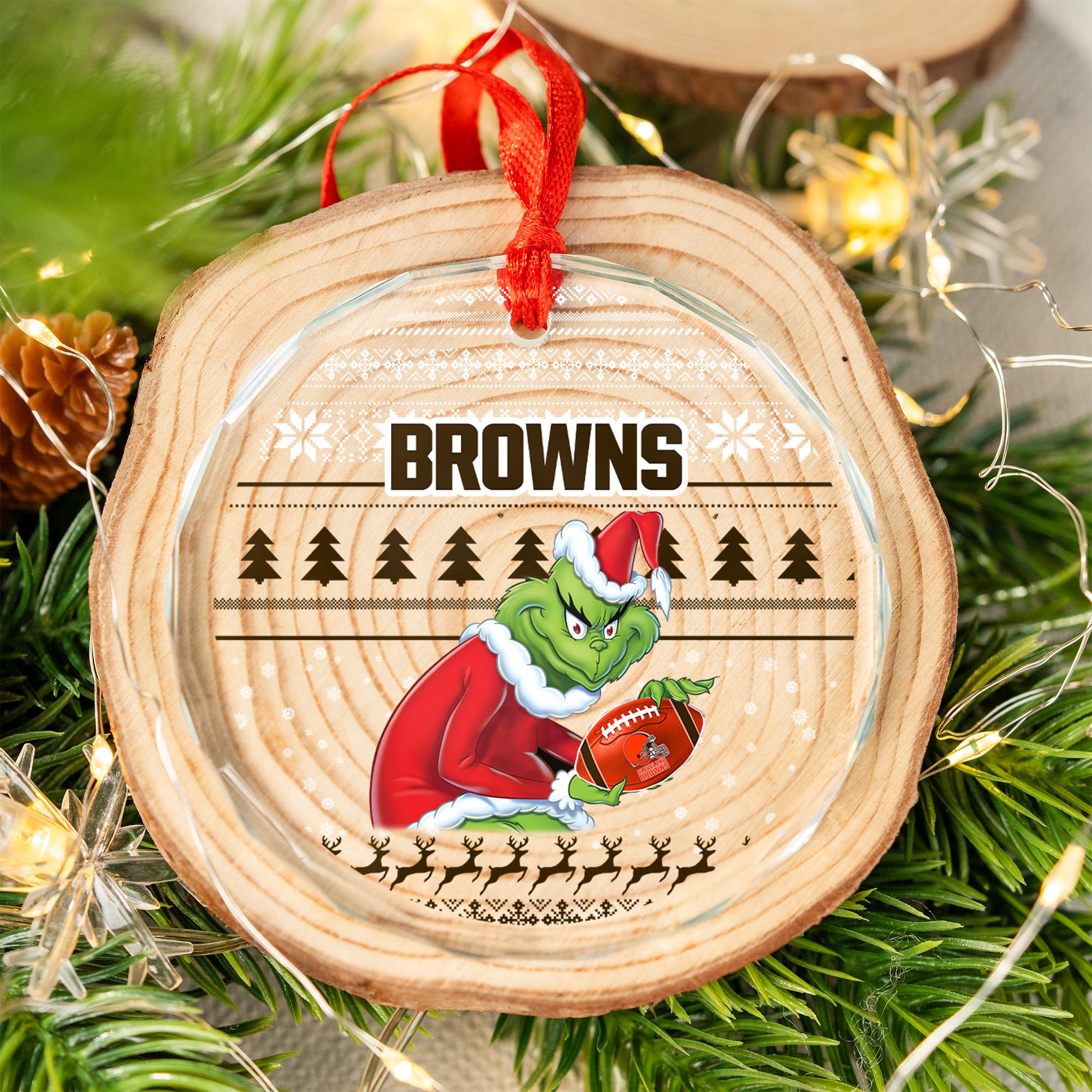 Sportswearmerch Carolina Panthers NFL x Grinch Christmas Glass Ornament For Fans