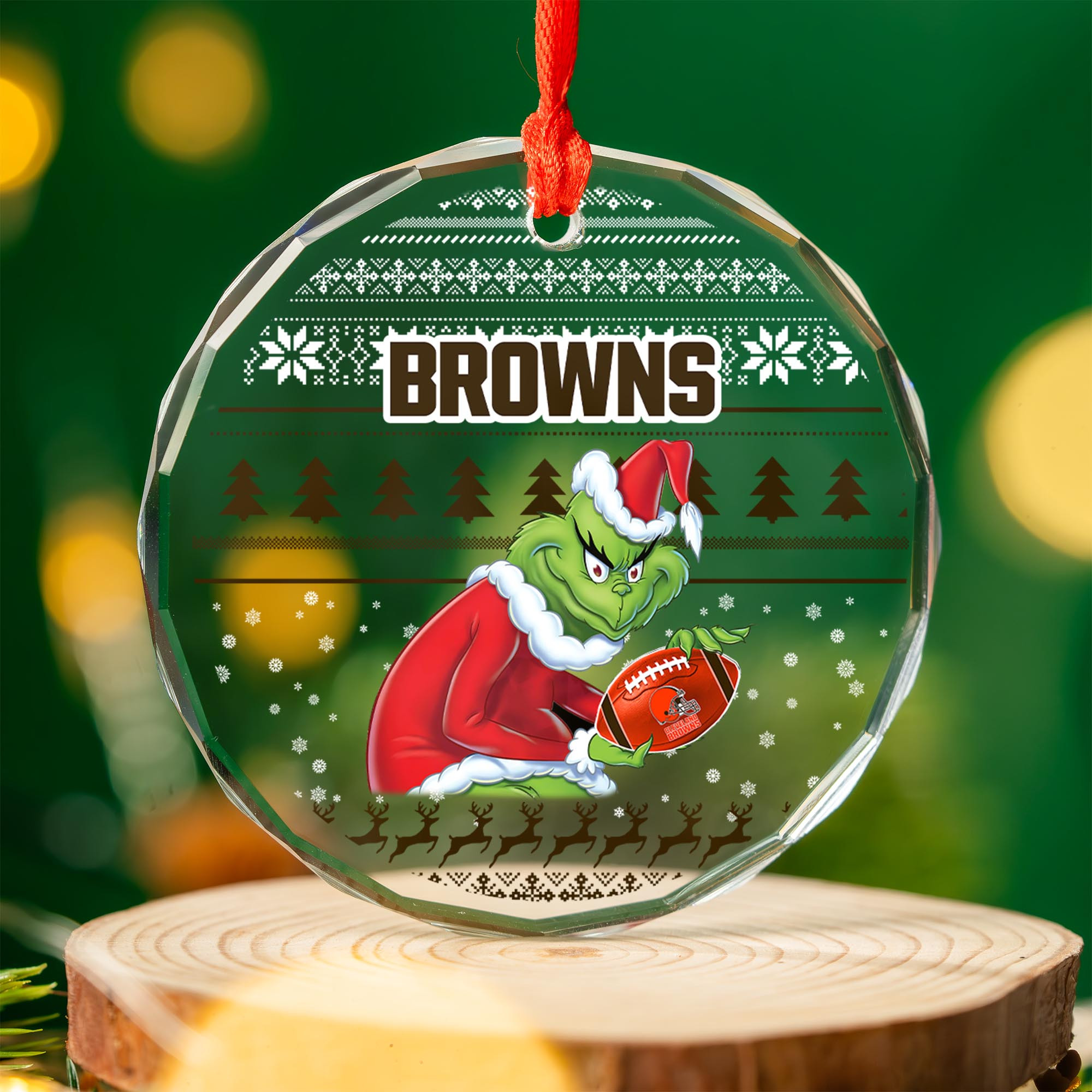 Sportswearmerch Carolina Panthers NFL x Grinch Christmas Glass Ornament For Fans