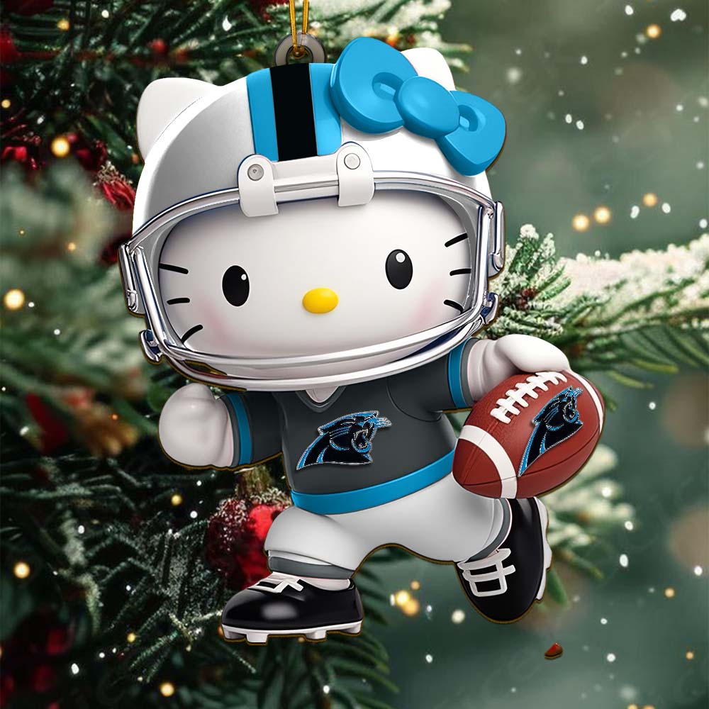 Sportswearmerch Carolina Panthers NFL x Hello Kitty Personalized Acrylic Ornament Gift For Fans