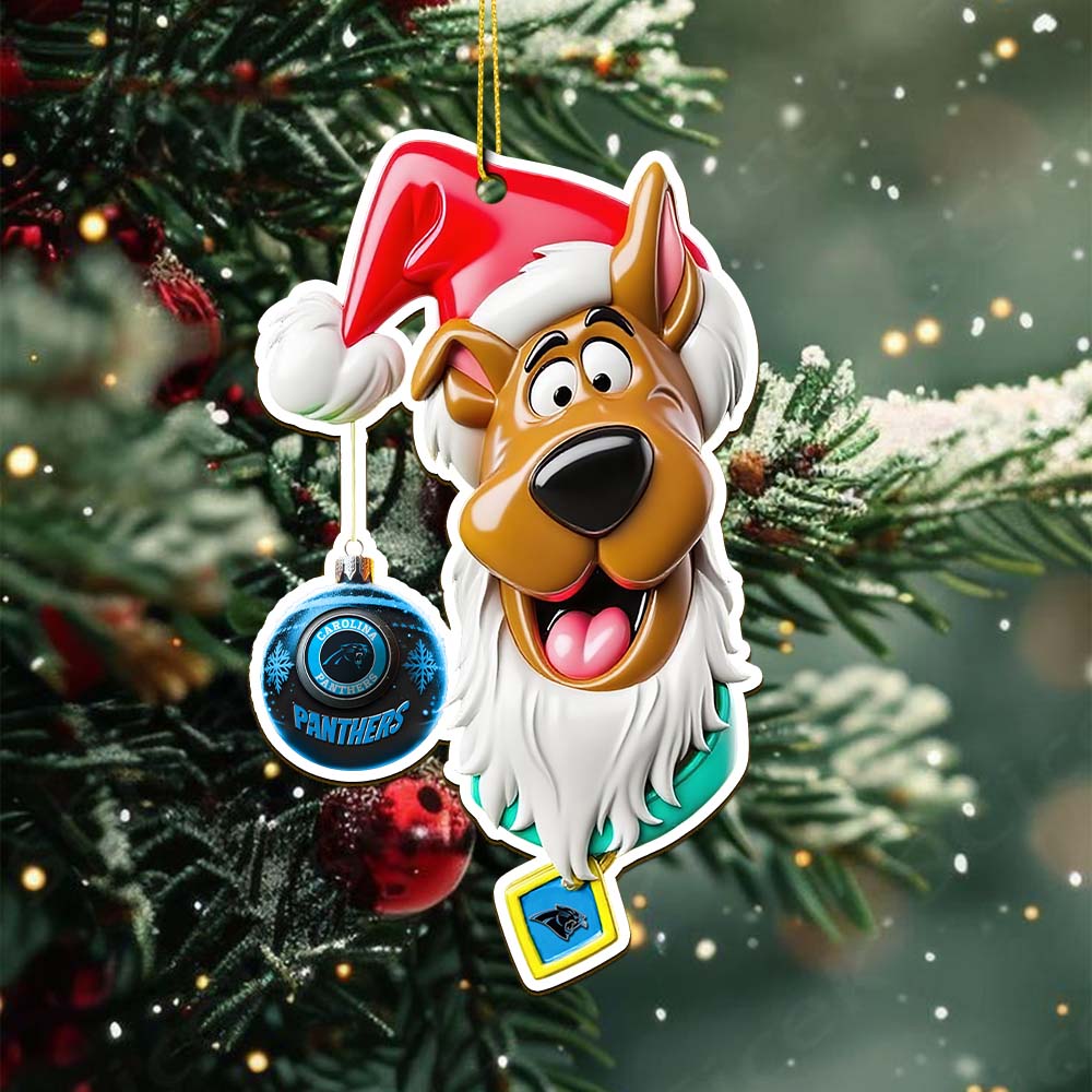 Sportswearmerch Carolina Panthers NFL x Scooby doo x Christmas Acrylic Ornament Gift For Fan