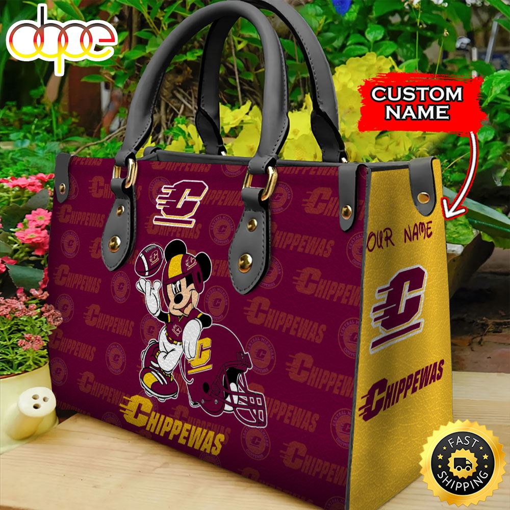 Sportswearmerch Central Michigan Chippewas NCAA Mickey Leather Bag For Fan