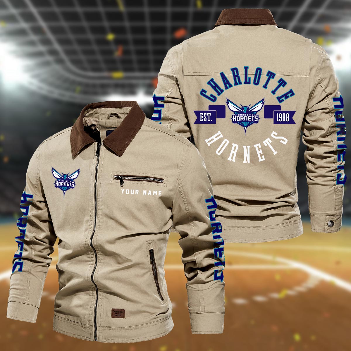 Sportswearmerch Charlotte Hornets NBA Lapel Jacket For Fan