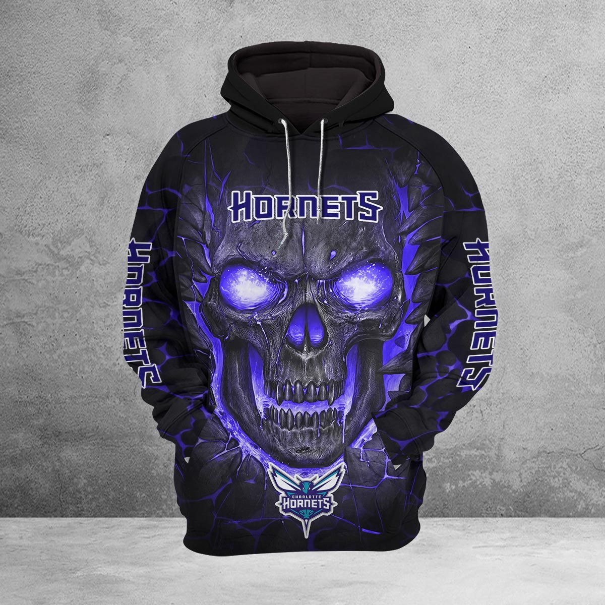 Sportswearmerch Charlotte Hornets NBA Lava Skull Hoodie For Fan