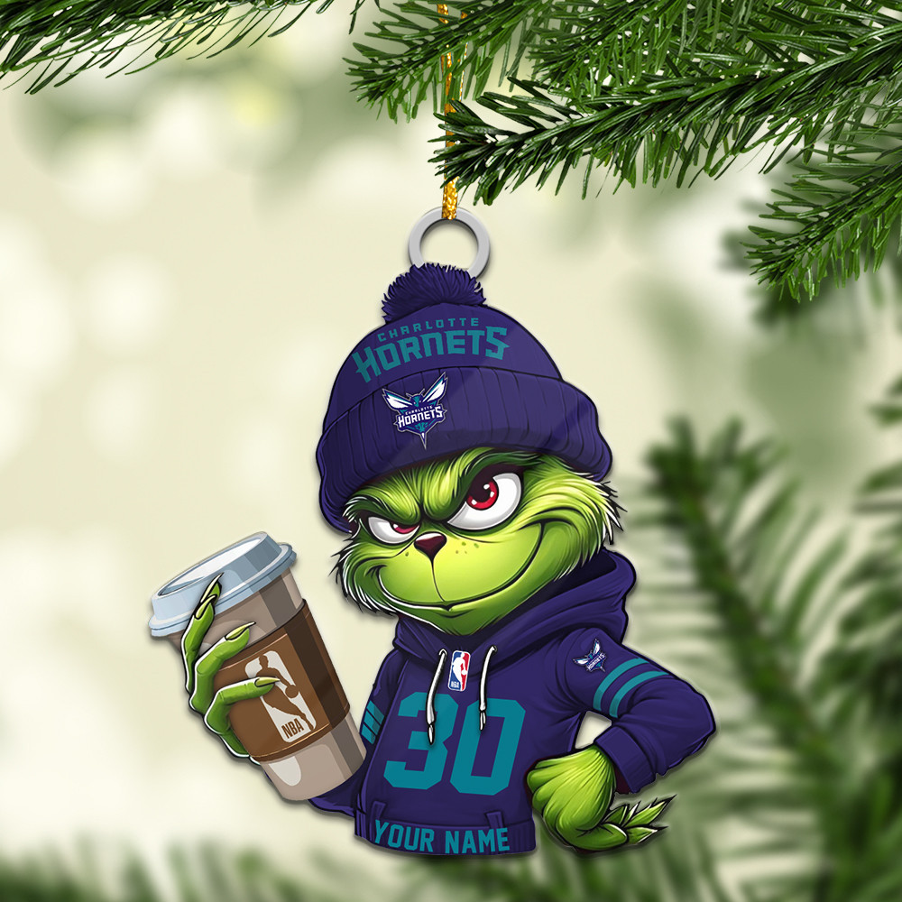 Sportswearmerch Charlotte Hornets NBA Personalized Acrylic Ornament For Fans